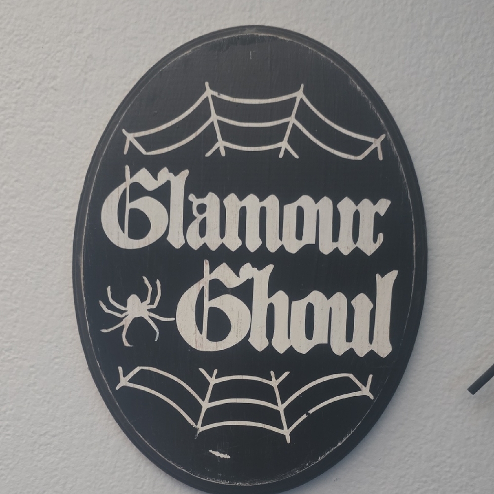 Glamour Ghoul Black and White Wall Sign